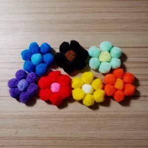 Handmade Mini Kawaii Flower Pom Pom Phone Grip